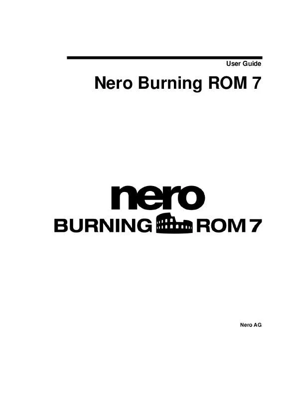 Mode d'emploi NERO BURNING ROM 7