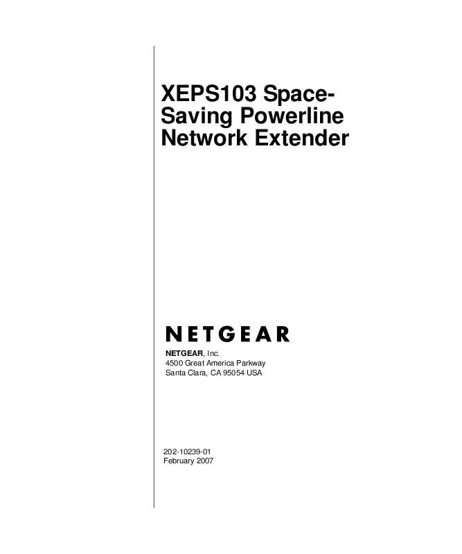Mode d'emploi NETGEAR XEPS103