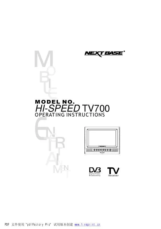 Mode d'emploi NEXT BASE HI-SPEED TV700