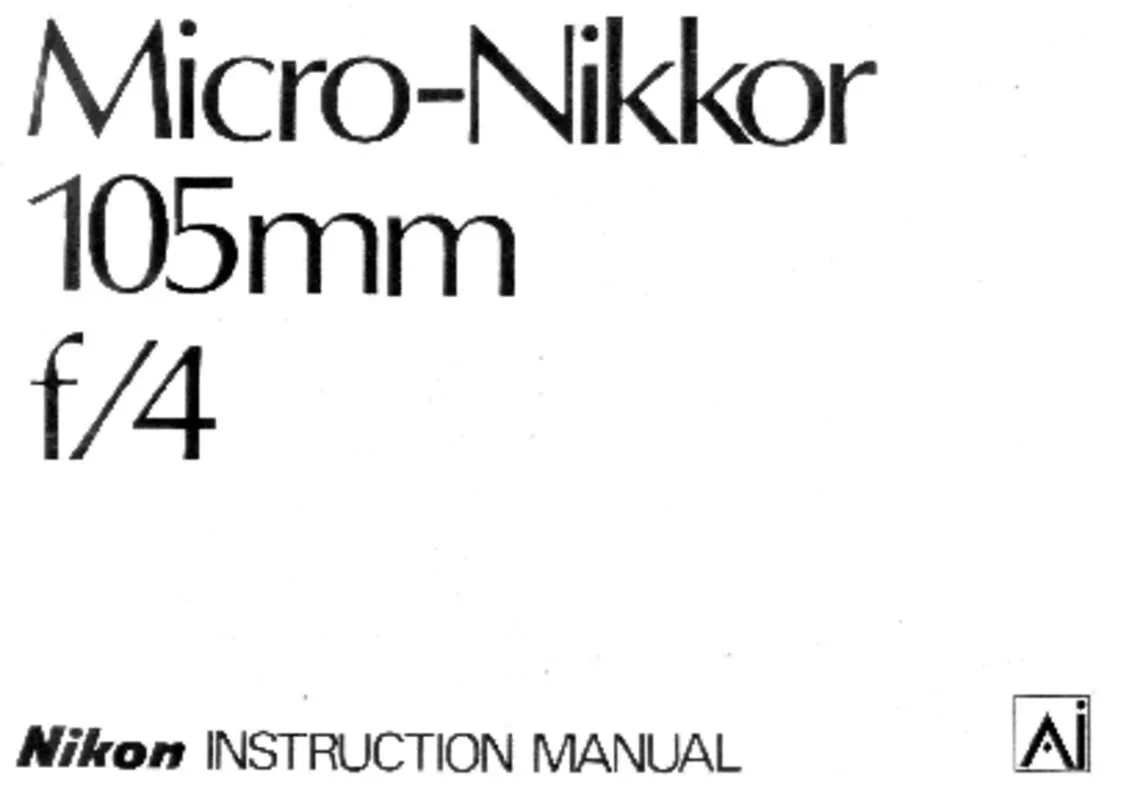 Mode d'emploi NIKON AI MICRO-NIKKOR 105MM F/4
