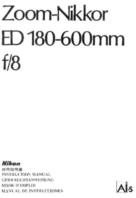Mode d'emploi NIKON AI-S ZOOM-NIKKOR 180-600MM F/8