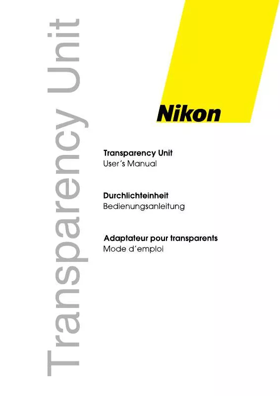 Mode d'emploi NIKON AT-10 TRANSPARENCY ADAPTER (SUPPORTS AX-110, AX-210 )