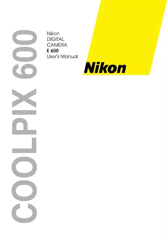 Mode d'emploi NIKON COOLPIX 600