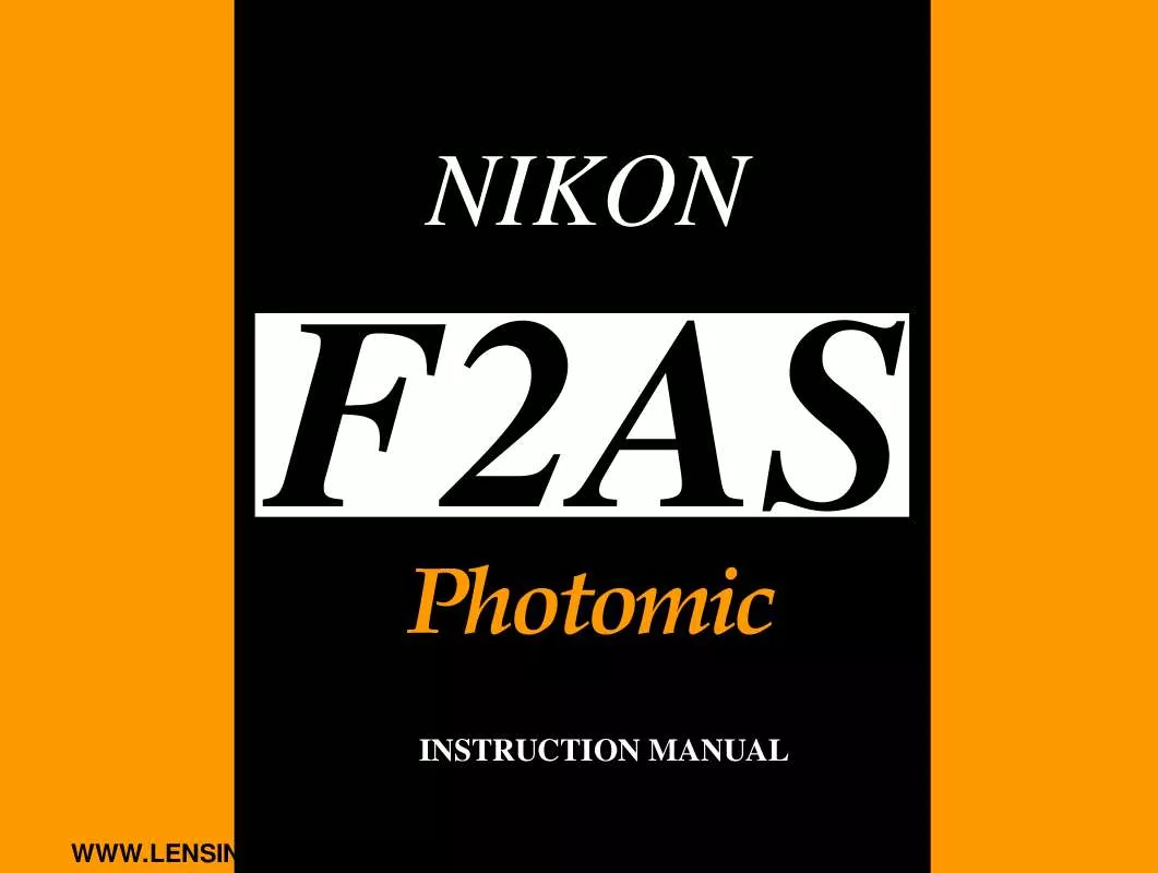 Mode d'emploi NIKON F2AS PHOTOMIC