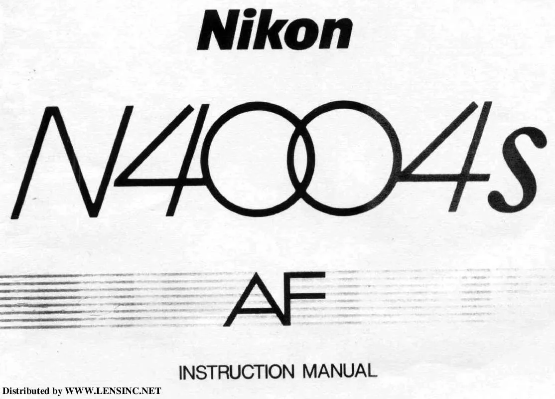 Mode d'emploi NIKON F401S