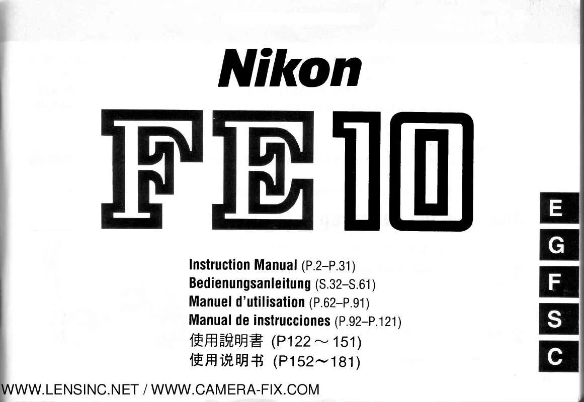 Mode d'emploi NIKON FE-10