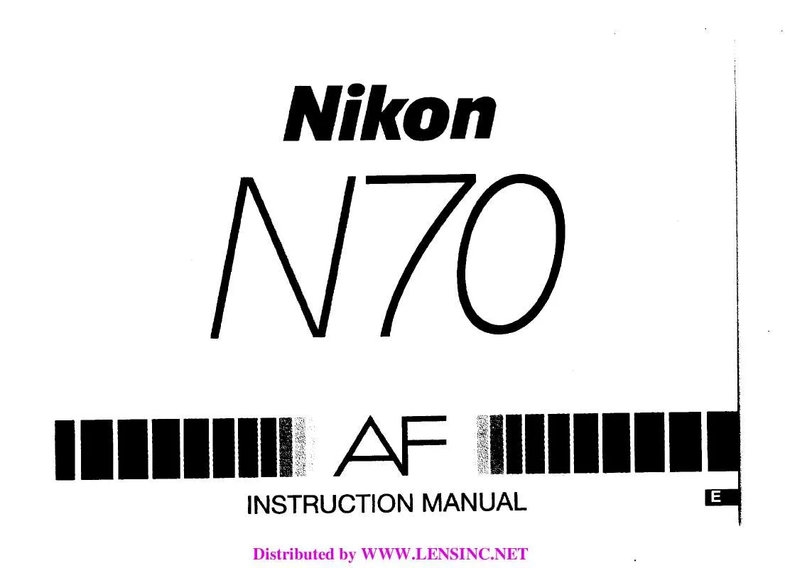 Mode d'emploi NIKON N70