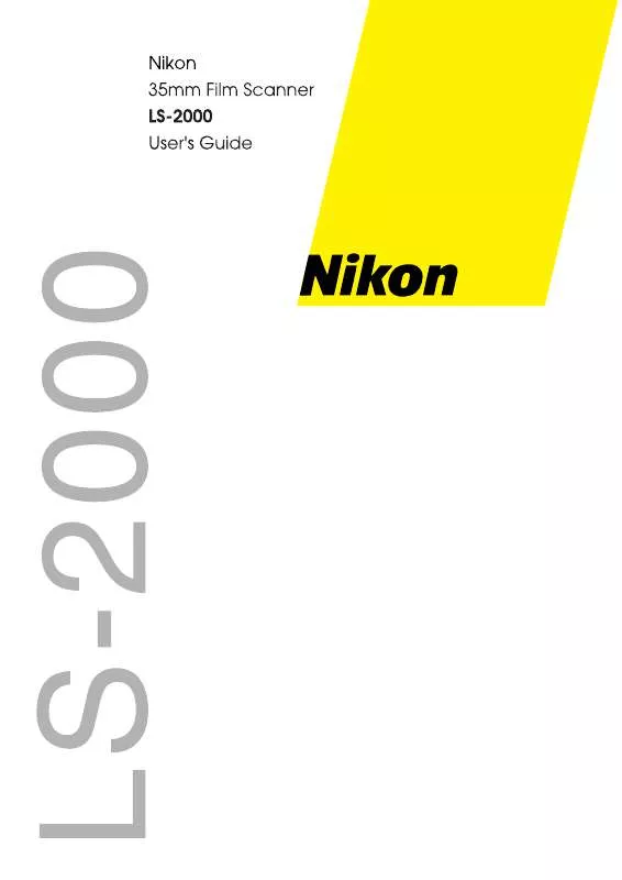 Mode d'emploi NIKON SUPER COOLSCAN LS-2000