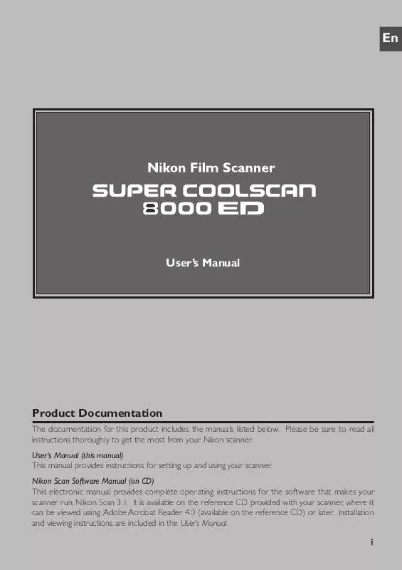 Mode d'emploi NIKON SUPER COOLSCAN LS-8000 ED