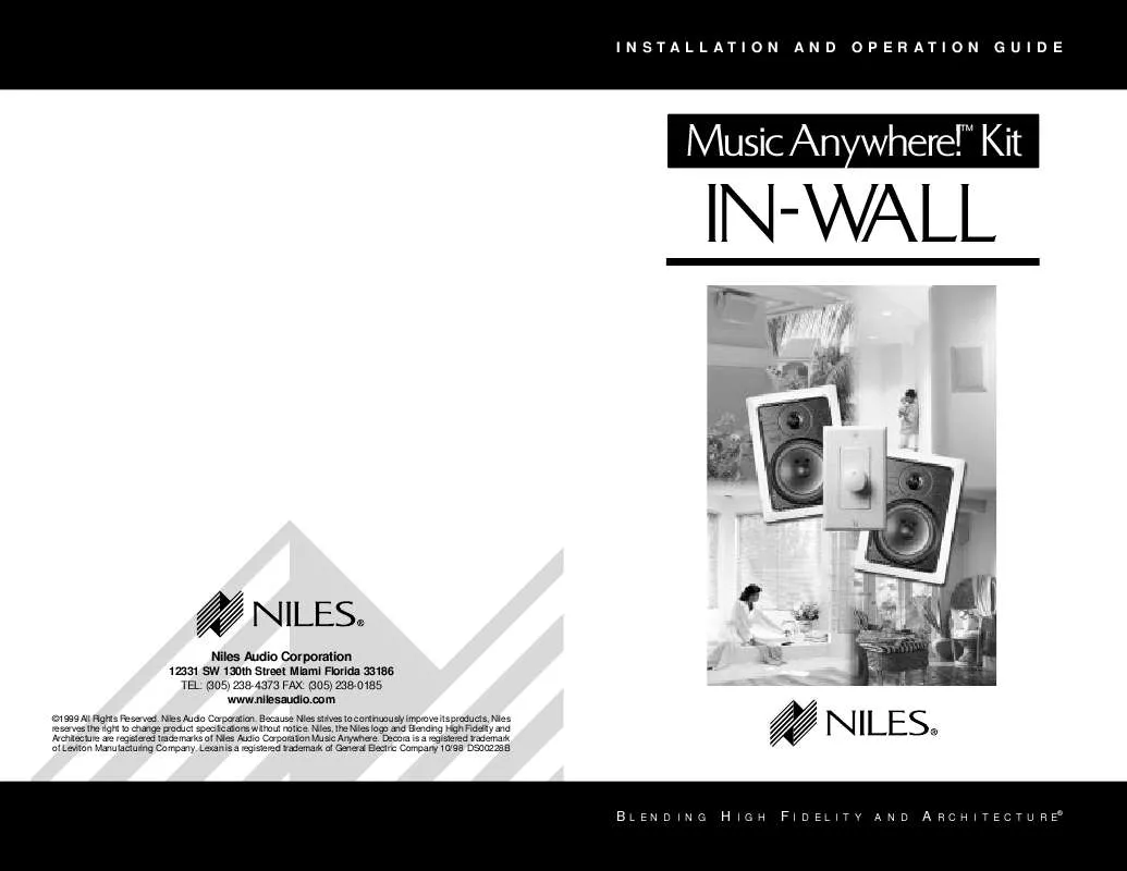 Mode d'emploi NILES IN-WALL MUSIC ANYWHERE-