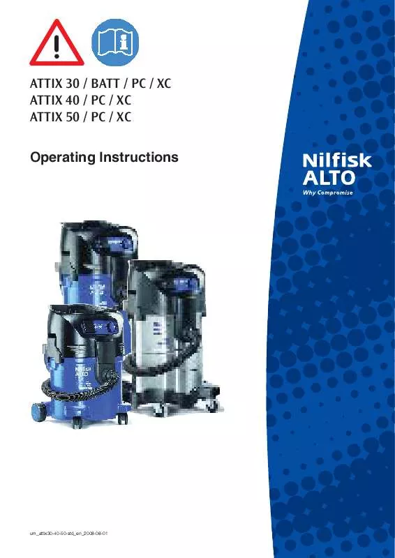 Mode d'emploi NILFISK ATTIX 30 XC