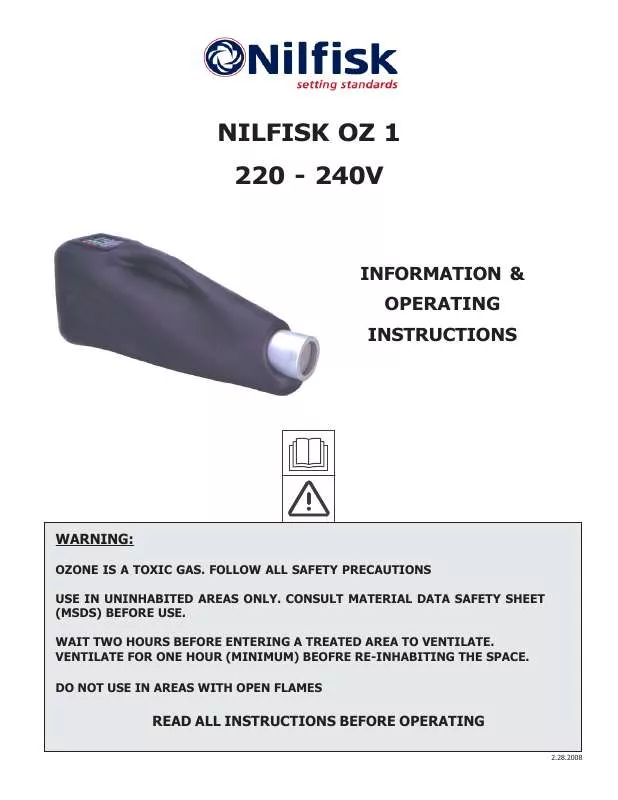 Mode d'emploi NILFISK OZ 1