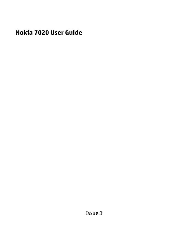 Mode d'emploi NOKIA 7020