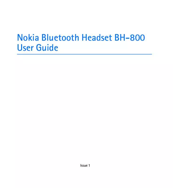 Mode d'emploi NOKIA BH-800