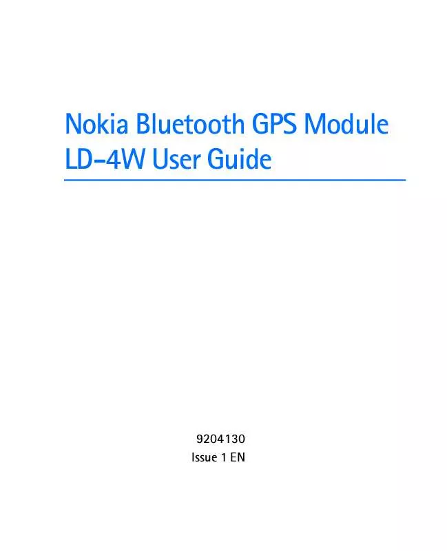 Mode d'emploi NOKIA BLUETOOTH GPS MODULE LD-4W
