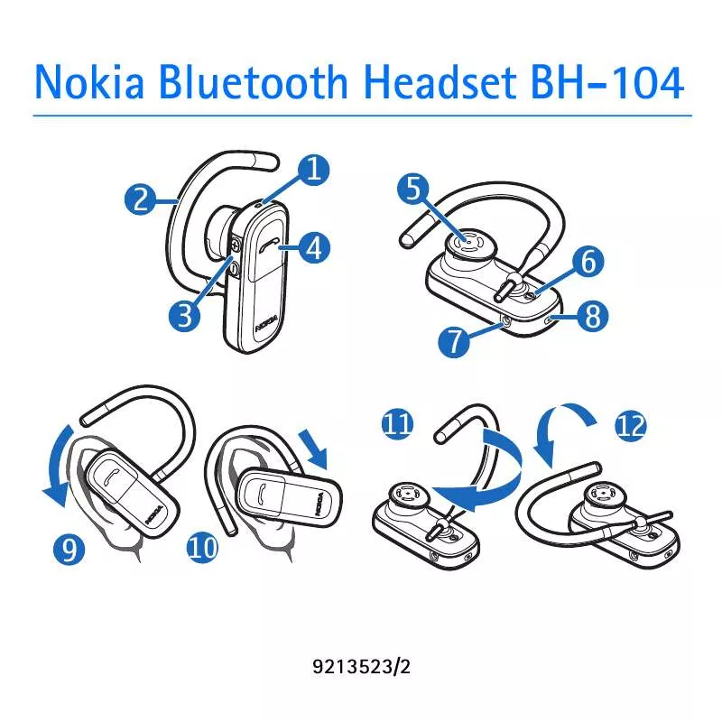 Mode d'emploi NOKIA BLUETOOTH HEADSET BH-104