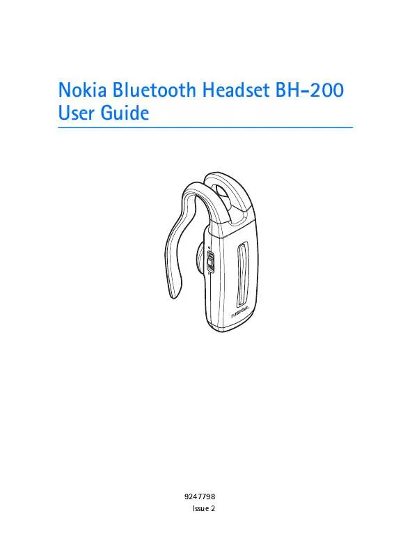 Mode d'emploi NOKIA BLUETOOTH HEADSET BH-200