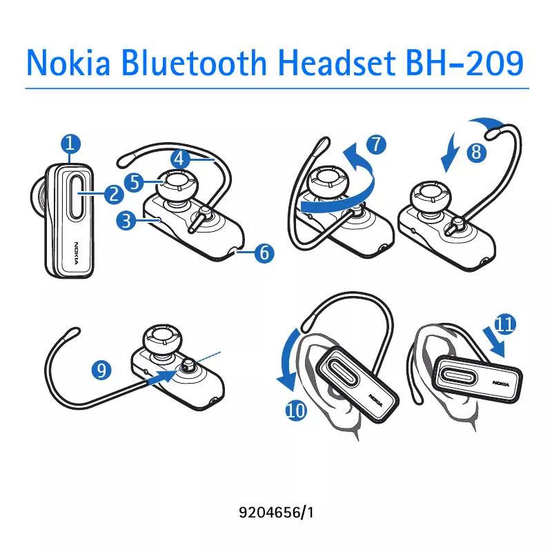 Mode d'emploi NOKIA BLUETOOTH HEADSET BH-209