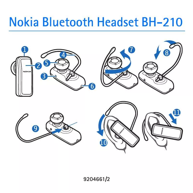 Mode d'emploi NOKIA BLUETOOTH HEADSET BH-210
