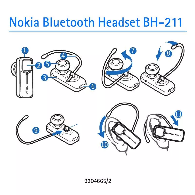 Mode d'emploi NOKIA BLUETOOTH HEADSET BH-211