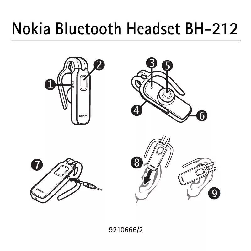 Mode d'emploi NOKIA BLUETOOTH HEADSET BH-212