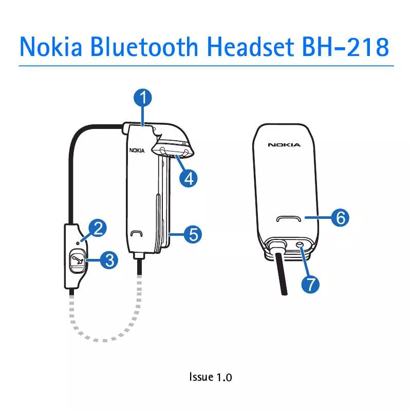 Mode d'emploi NOKIA BLUETOOTH HEADSET BH-218