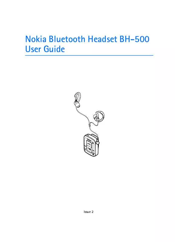 Mode d'emploi NOKIA BLUETOOTH HEADSET BH-500