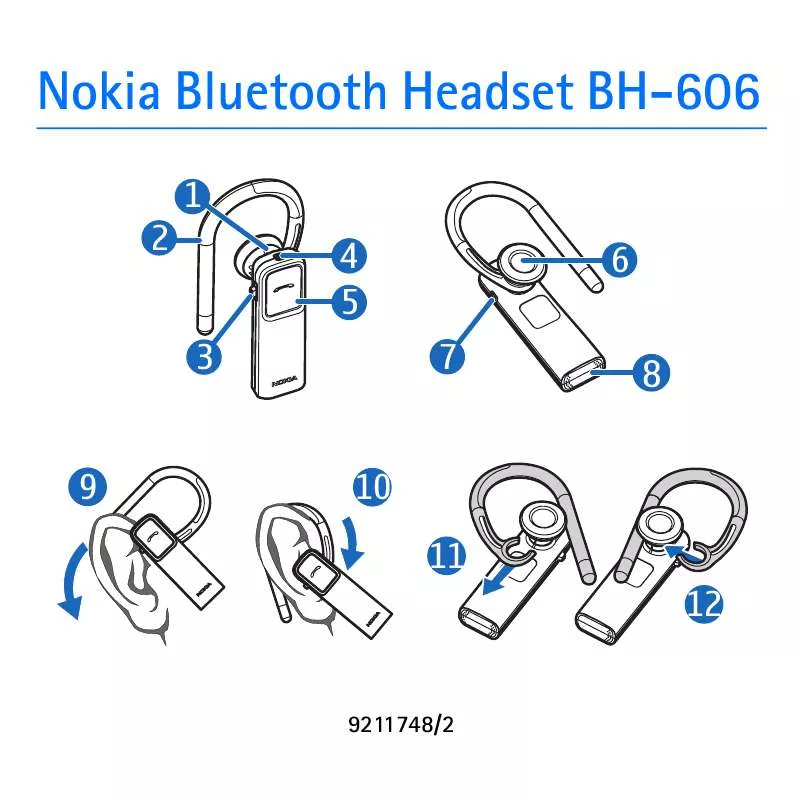Mode d'emploi NOKIA BLUETOOTH HEADSET BH-606