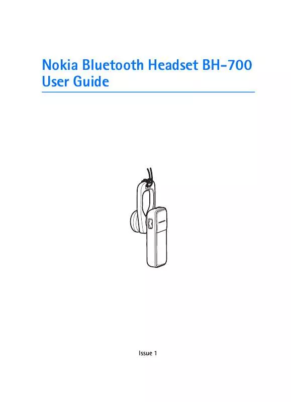 Mode d'emploi NOKIA BLUETOOTH HEADSET BH-700