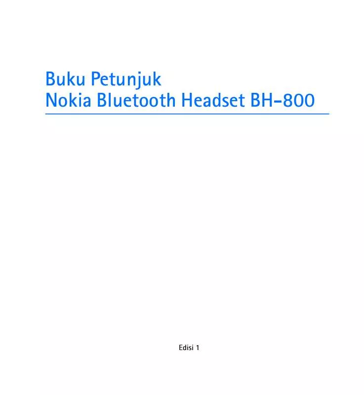 Mode d'emploi NOKIA BLUETOOTH HEADSET BH-800