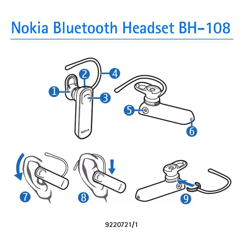 Mode d'emploi NOKIA BLUETOOTH STEREO HEADSET BH-108