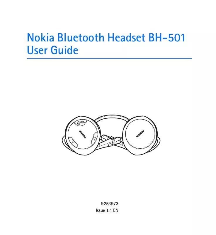 Mode d'emploi NOKIA BLUETOOTH STEREO HEADSET BH-501