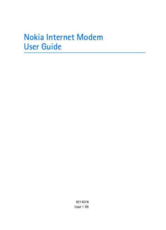 Mode d'emploi NOKIA INTERNET STICK CS-10