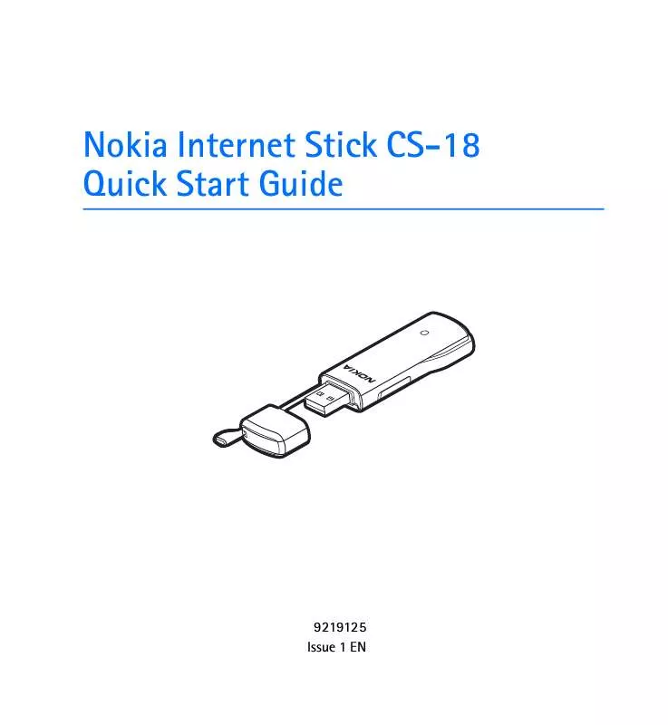 Mode d'emploi NOKIA INTERNET STICK CS-18
