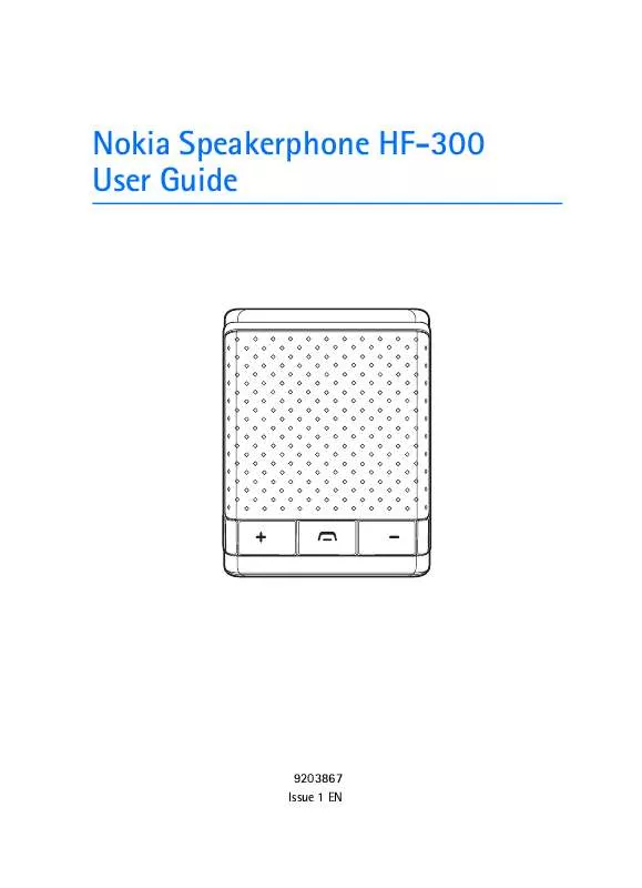 Mode d'emploi NOKIA SPEAKERPHONE HF-300