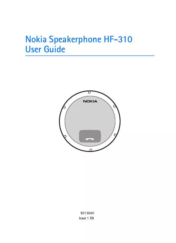 Mode d'emploi NOKIA SPEAKERPHONE HF-310