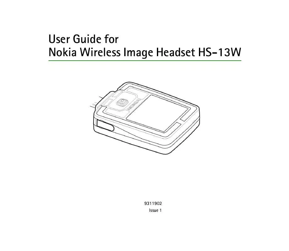 Mode d'emploi NOKIA WIRELESS IMAGE HEADSET HS-13W
