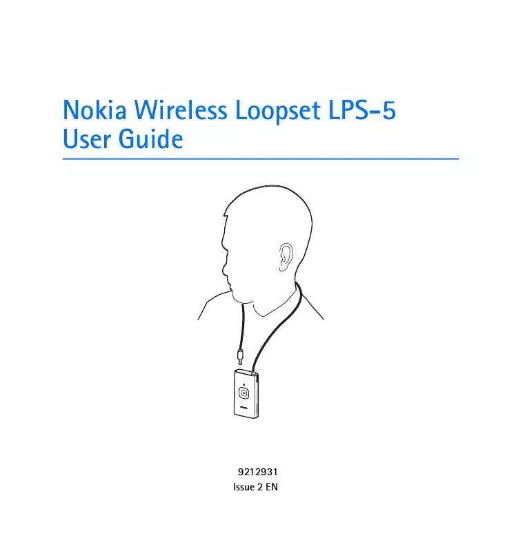 Mode d'emploi NOKIA WIRELESS LOOPSET LPS-5