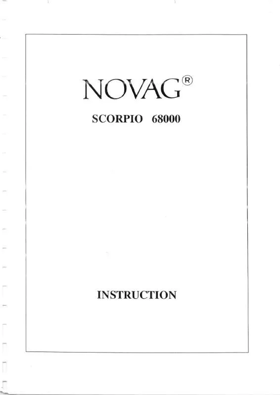 Mode d'emploi NOVAG SCORPIO 68000