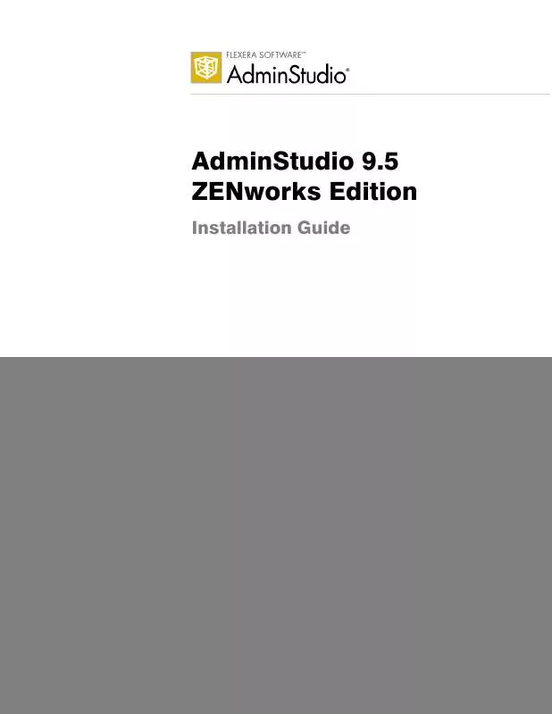 Mode d'emploi NOVELL ADMINSTUDIO 9.5 ZENWORKS EDITION