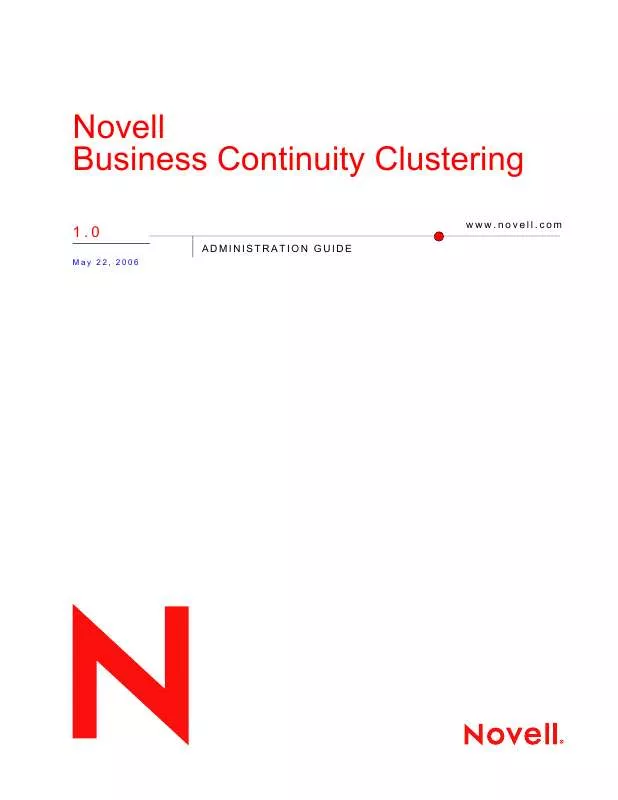 Mode d'emploi NOVELL BUSINESS CONTINUITY CLUSTERING 1.0
