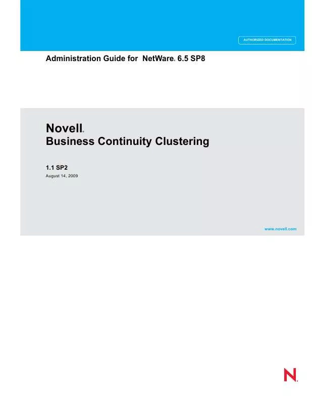 Mode d'emploi NOVELL BUSINESS CONTINUITY CLUSTERING 1.1 SP2