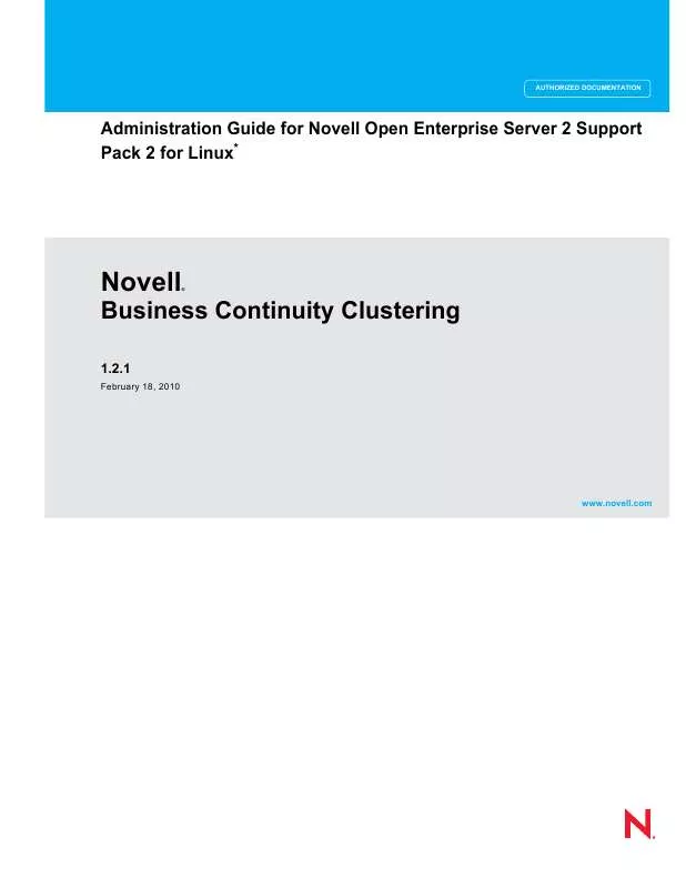 Mode d'emploi NOVELL BUSINESS CONTINUITY CLUSTERING 1.2.1