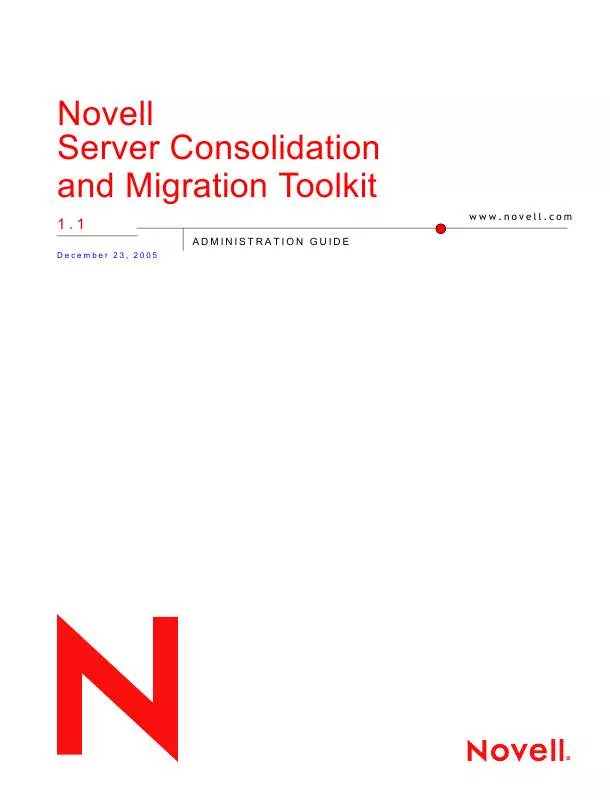 Mode d'emploi NOVELL SERVER CONSOLIDATION MIGRATION TOOLKIT 1.1