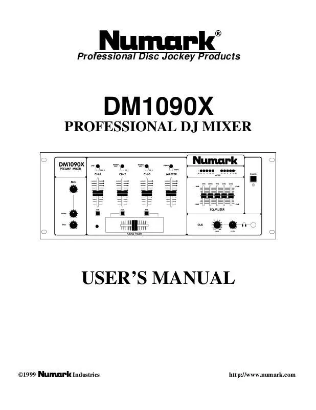 Mode d'emploi NUMARK DM1090X