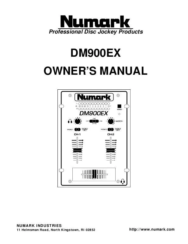 Mode d'emploi NUMARK DM900EX