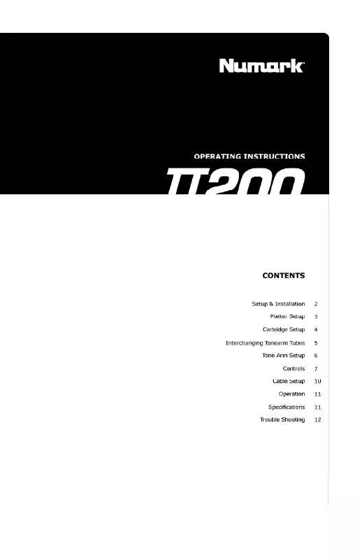 Mode d'emploi NUMARK TT200