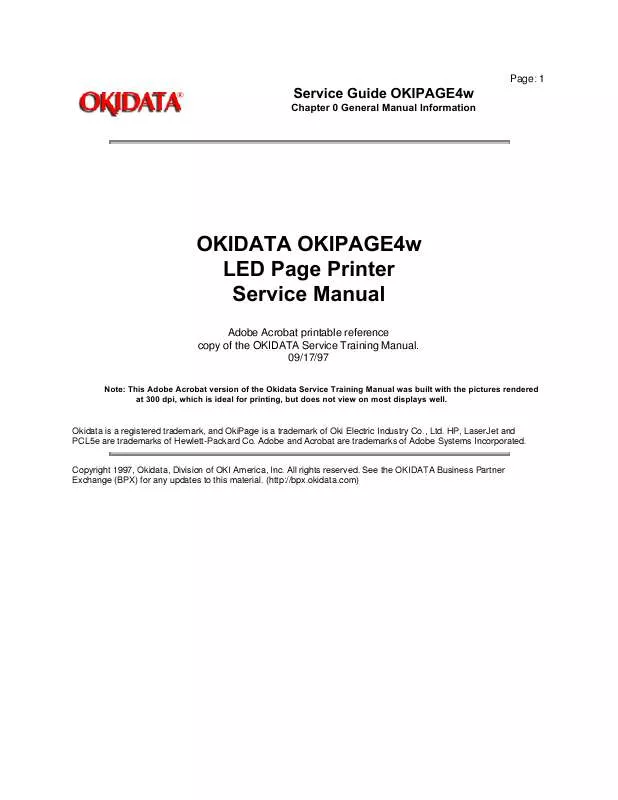 Mode d'emploi OKI DATA OKIPAGE 4W
