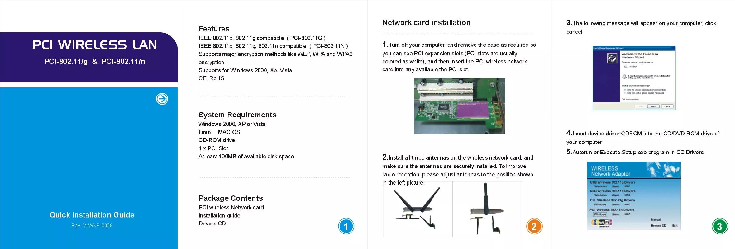 Mode d'emploi OLITEC PCI 802-11 N