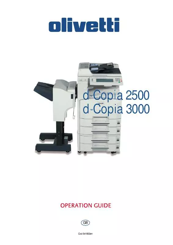 Mode d'emploi OLIVETTI D-COPIA 2500 AND D-COPIA 3000